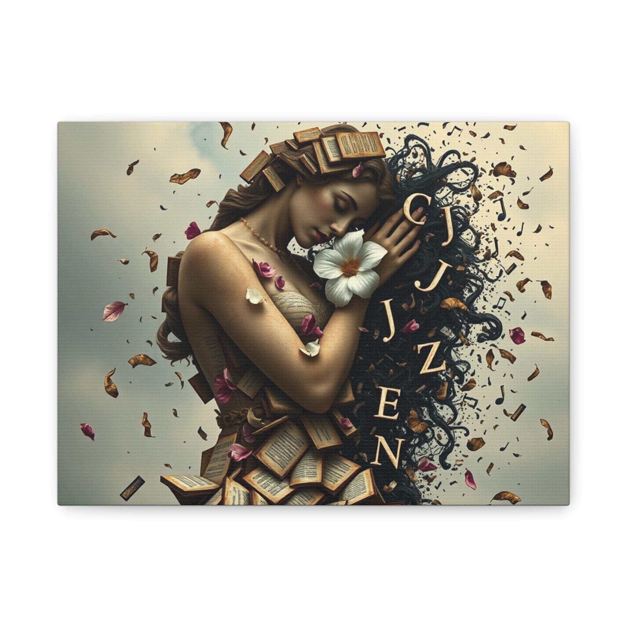 Artistic Canvas Wall Decor, Inspirational Home Art, Canvas Print for Book Lovers, Unique Gift for Readers