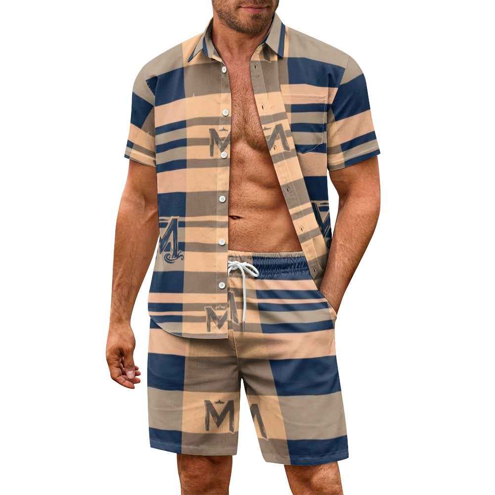 Men's Resort Shorts Set - Two Piece Vacation Outfit for Men