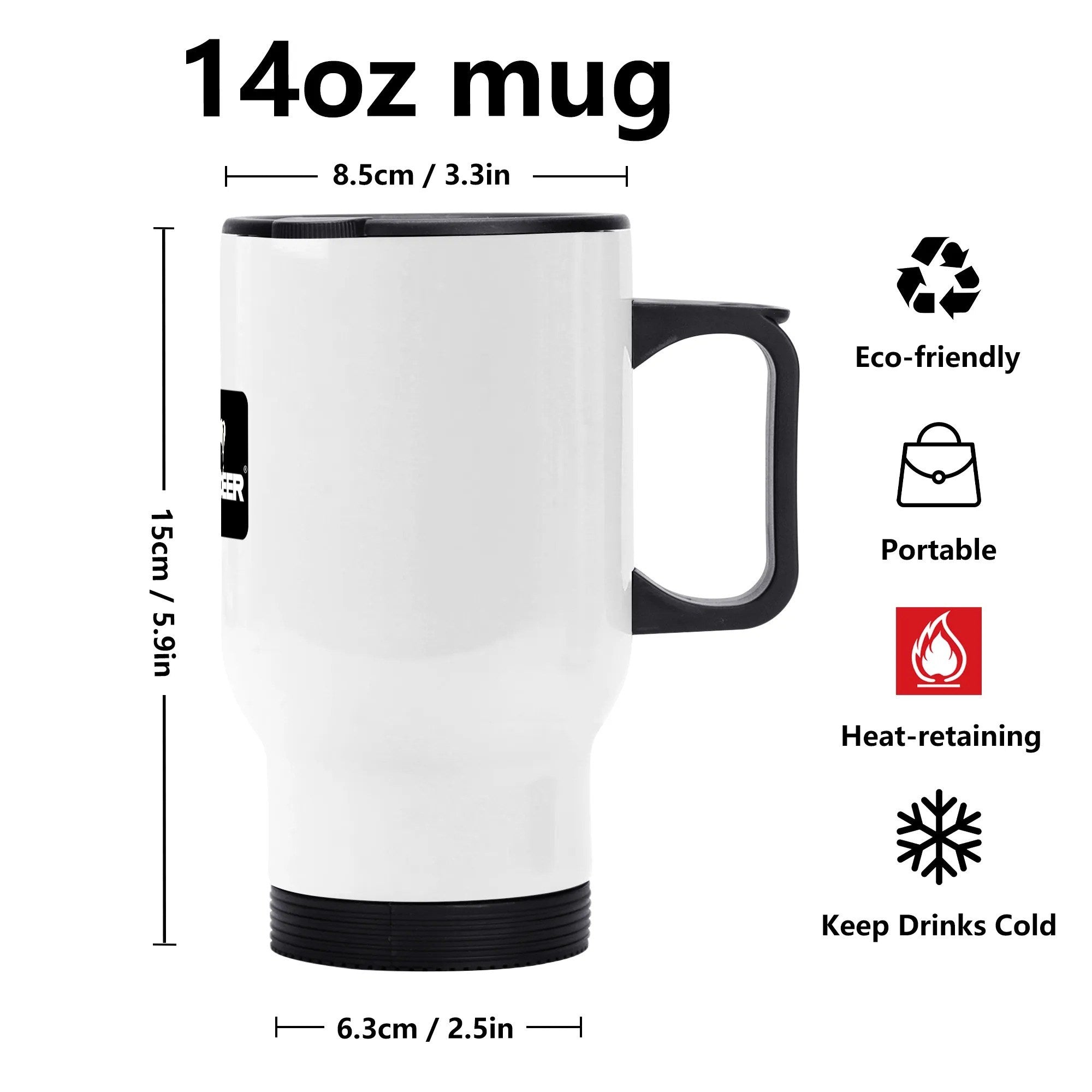 Stainless Steel Travel Coffee Mug (14 oz)