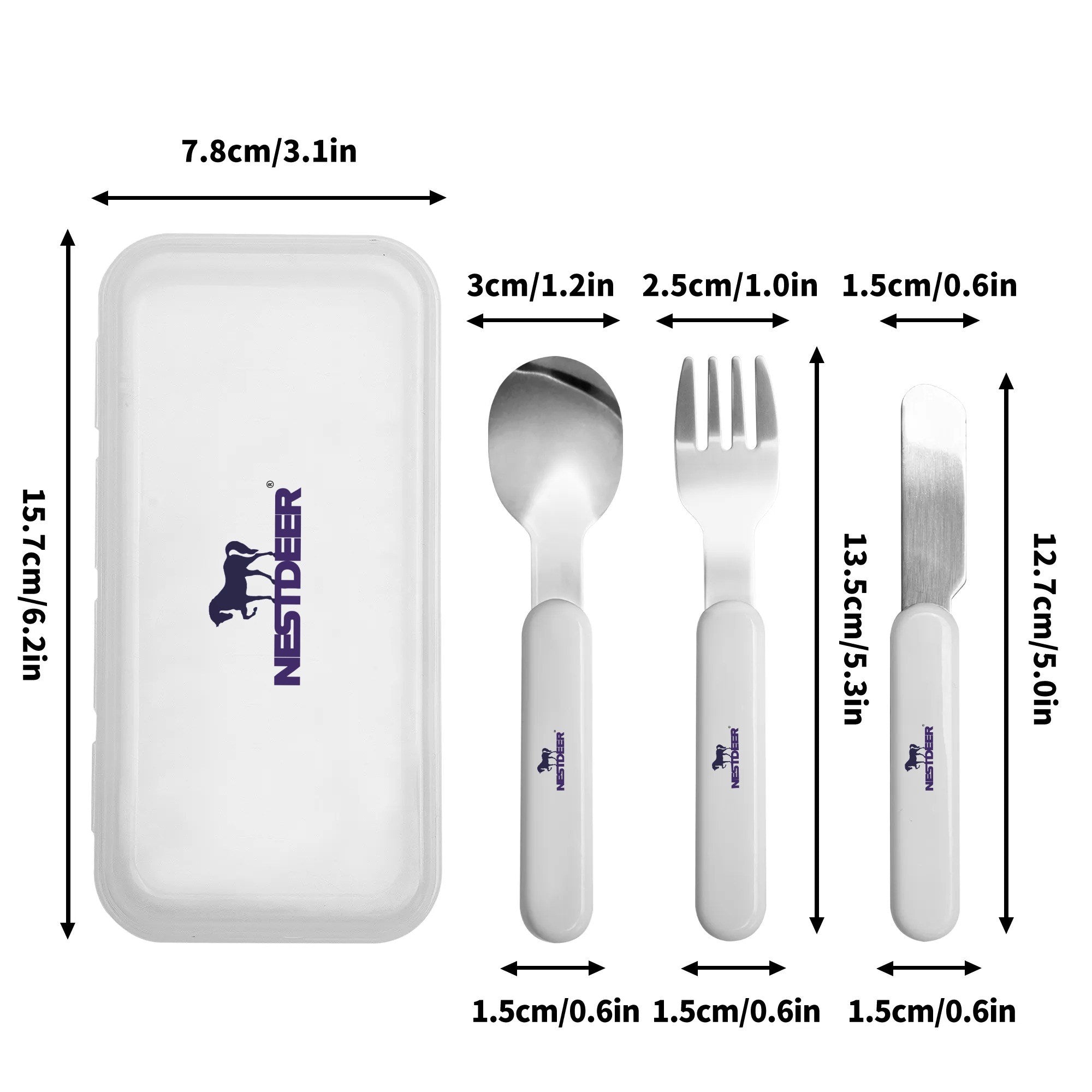 Personalized Stainless Steel Travel Utensils Set Cutlery Set with Case