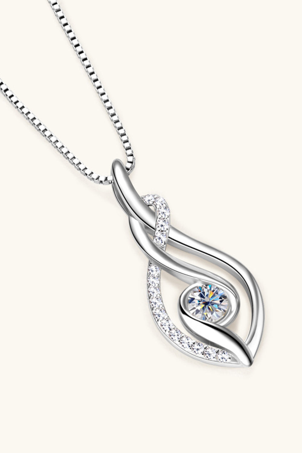 Lab-grown Diamond Necklace Brilliant Sterling Silver