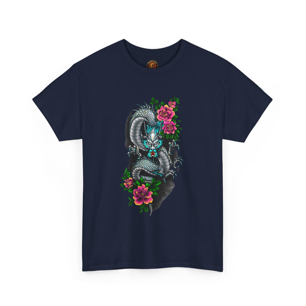 Mythic Dragon & Peonies Tattoo T-Shirt – Lara Davenport x Trash Cult Supply Co. Collab (Gildan 5000)