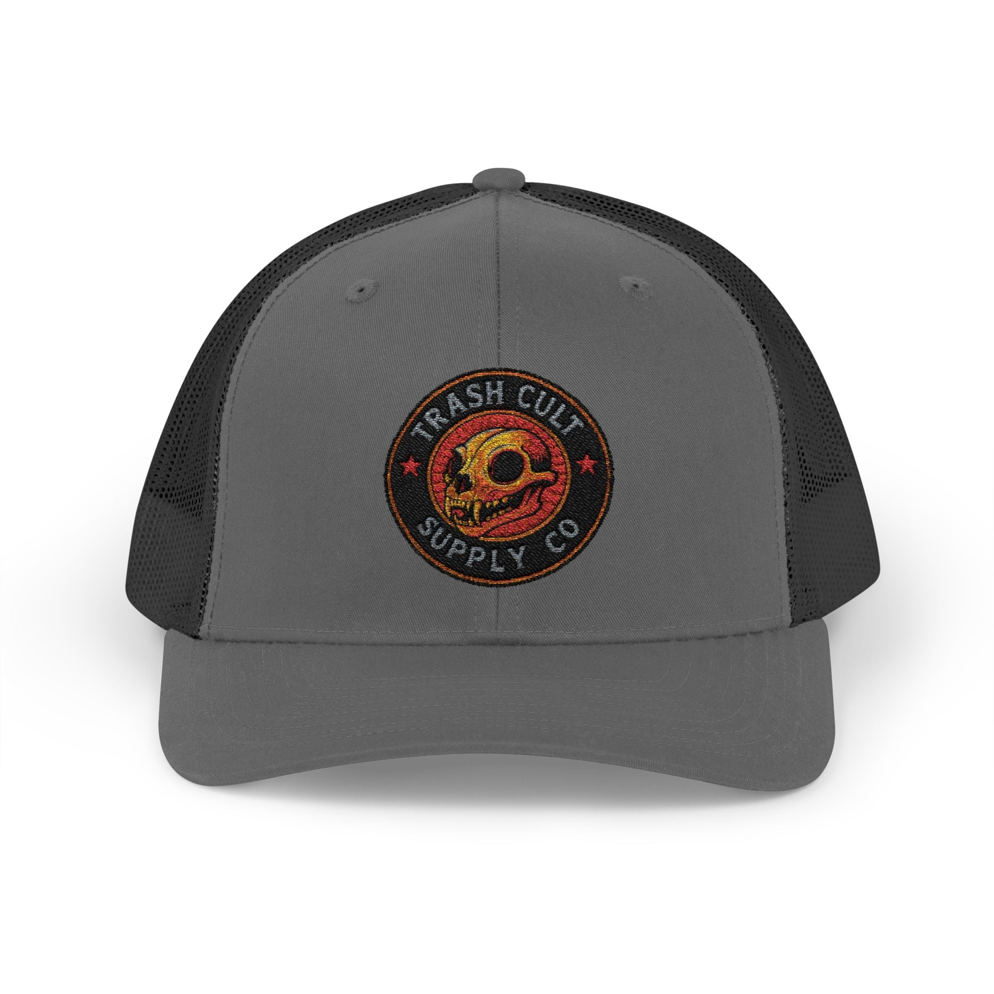 Trash Cult Supply Co. Trucker Hat – Embroidered Logo Snapback Cap