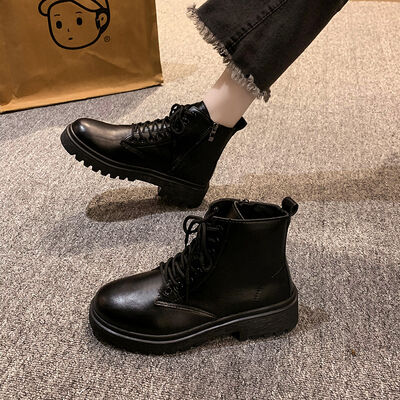 Round-Toe Lace-Up boots