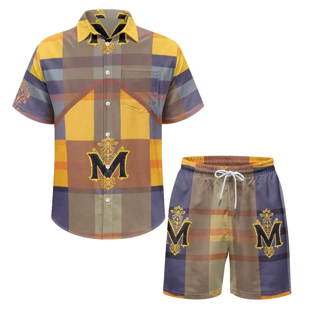 Men's Summer Set - Two Piece Shorts & Shirt Outfit for Vacation
