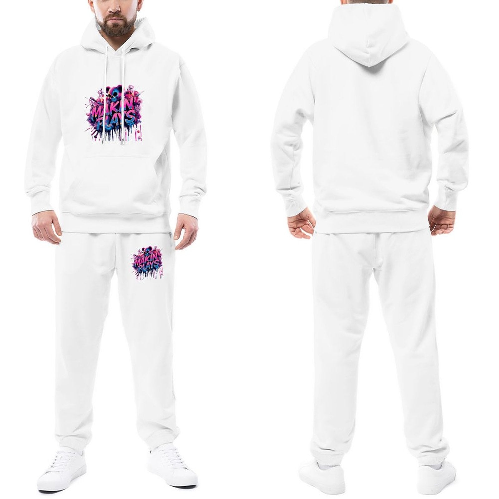 MUNSIEUR Design Graphic Hoodie Set for Men