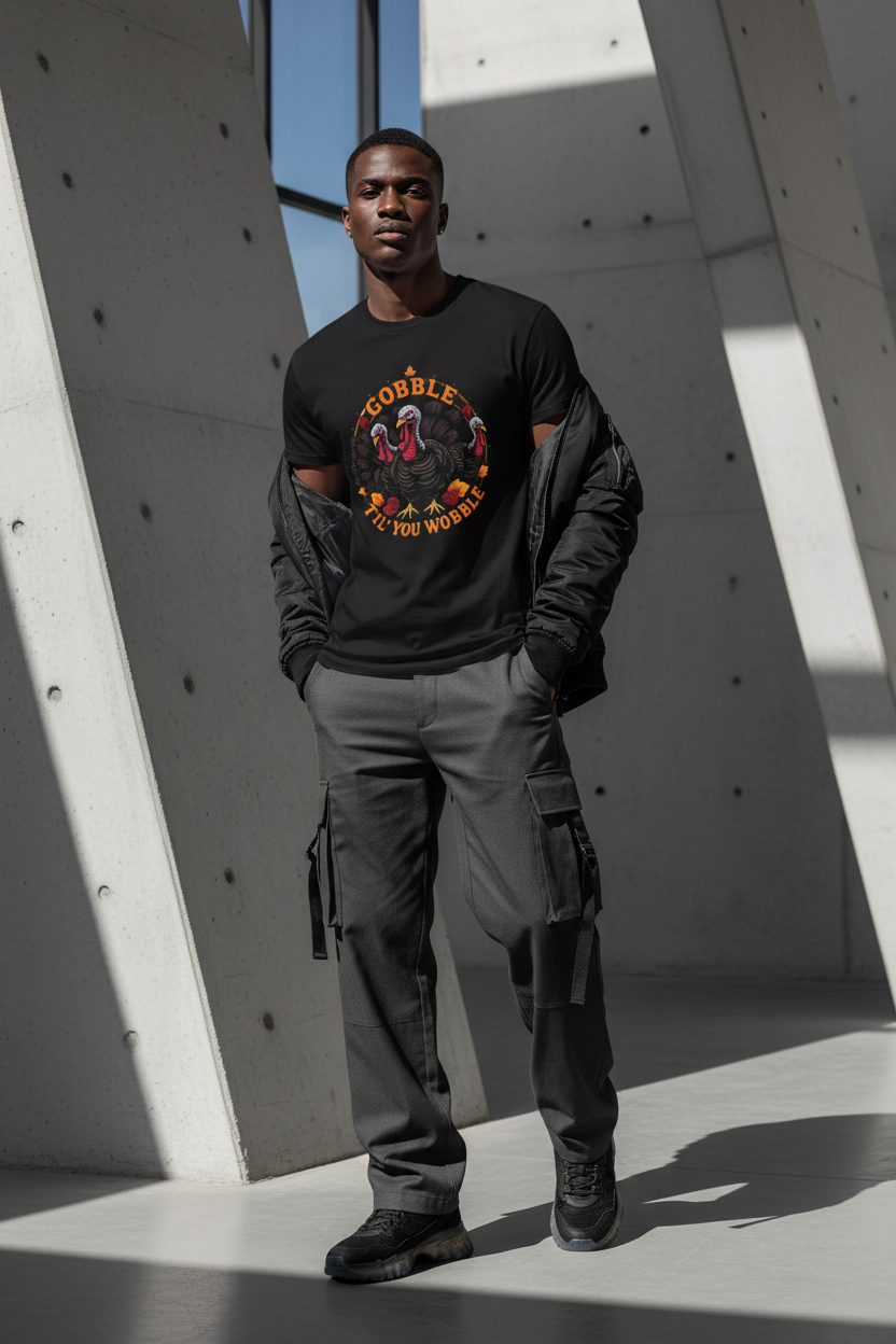 Munsieur Men's Tee Thanksgiving Collection "Gobble Til' You Wobble"