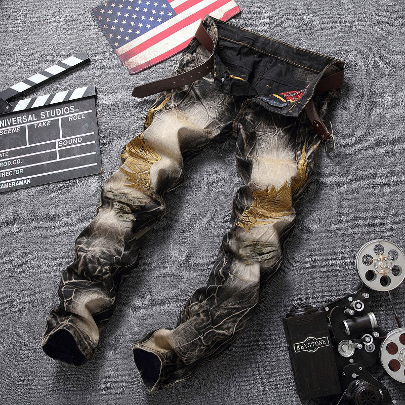 Men's Versatile Fashionable And Comfortable Embroidered Pants