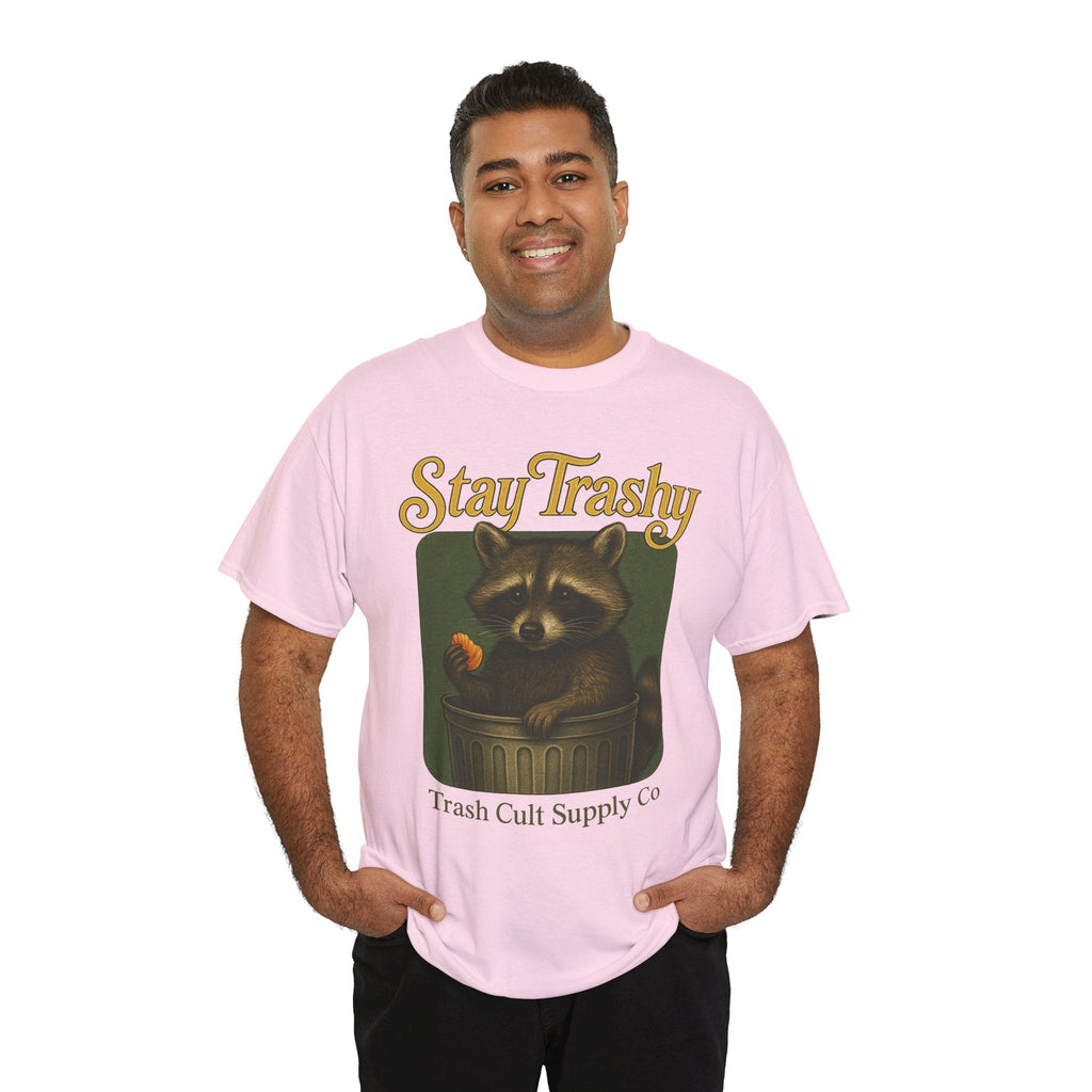 Stay Trashy Raccoon T-Shirt – Vintage-Style Cute Trash Panda | Trash Cult Supply Co | Gildan 5000
