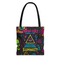 Illuminasty Drop Neon Tote Bag – All-Seeing Eye, Skulls & Symbols | Trash Cult Supply Co.