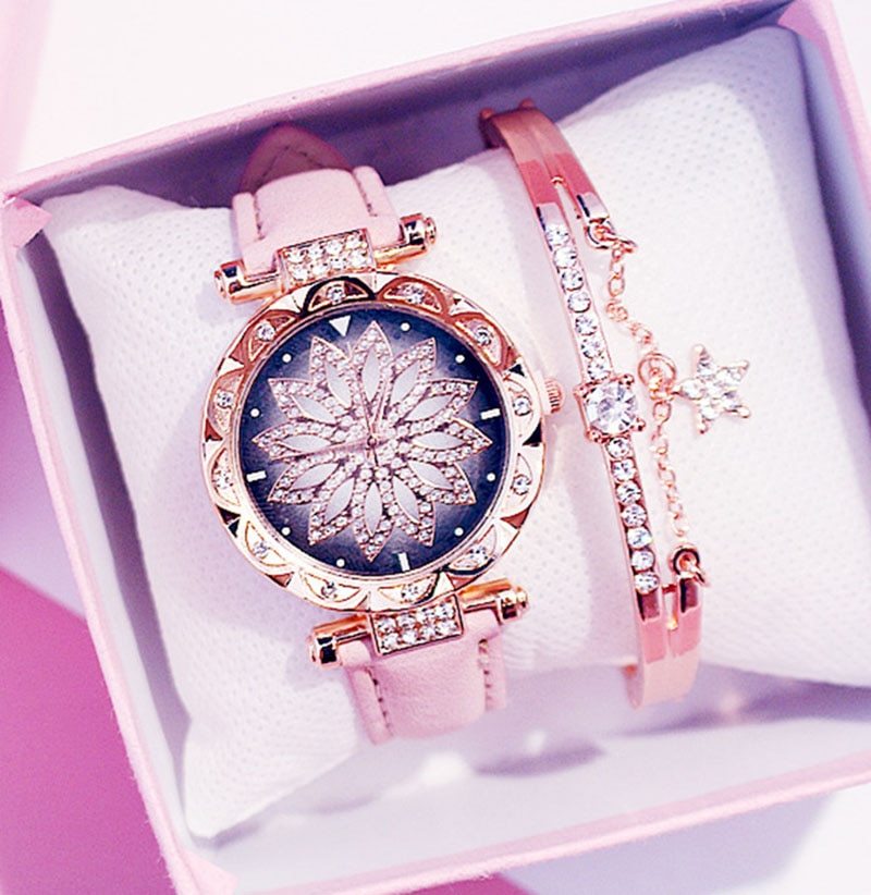 Women's Rotating Luxury Watch Set Casual Design