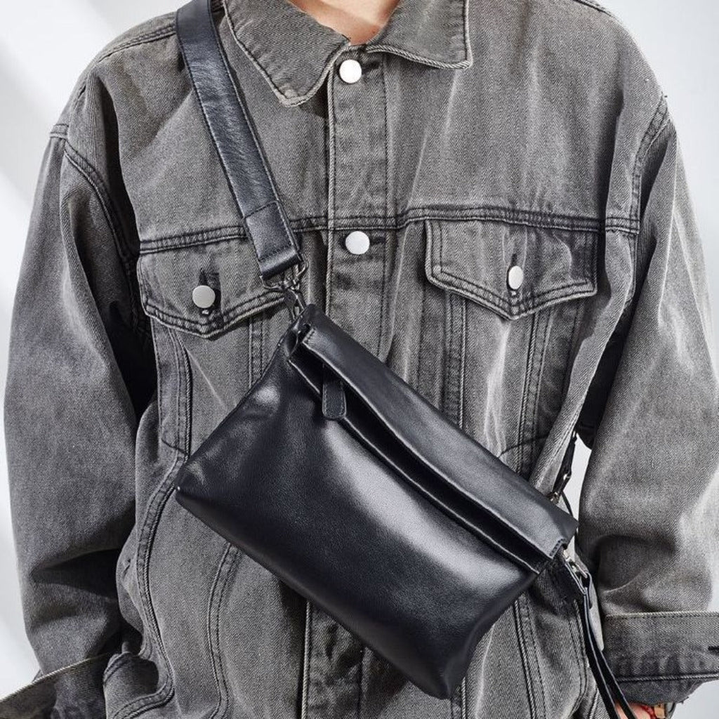 Fashion small crossbody bag men, simple breast bag, chest bag, chest purse, fanny pack, fanny pack crossbody
