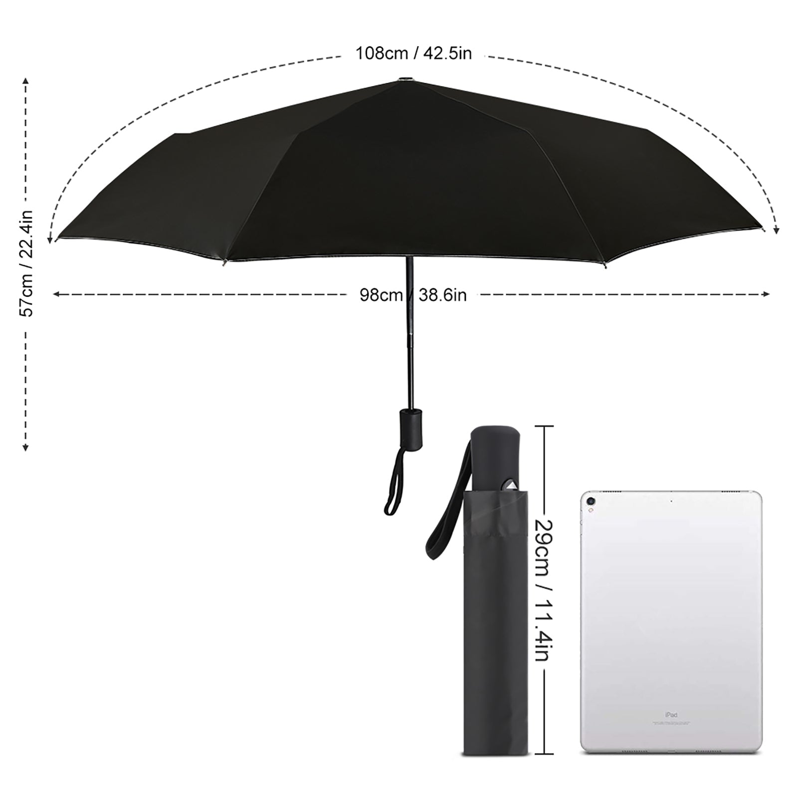 Munsieur Design Automatic Umbrella with pattern inside & black outside.