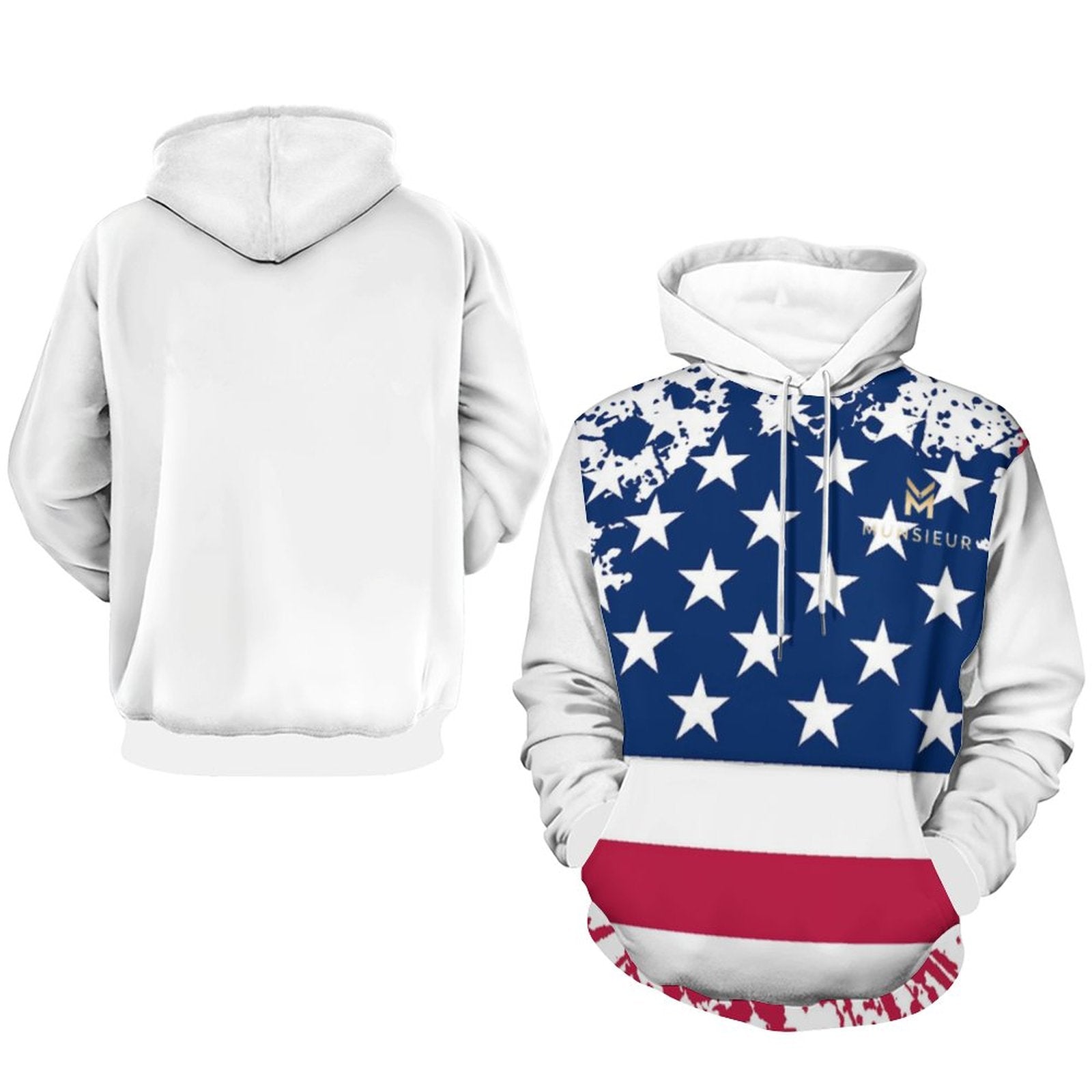 Munsieur Men's Graphic Hoodie America's Pride Hoodie 4th of July Independence Day Collection