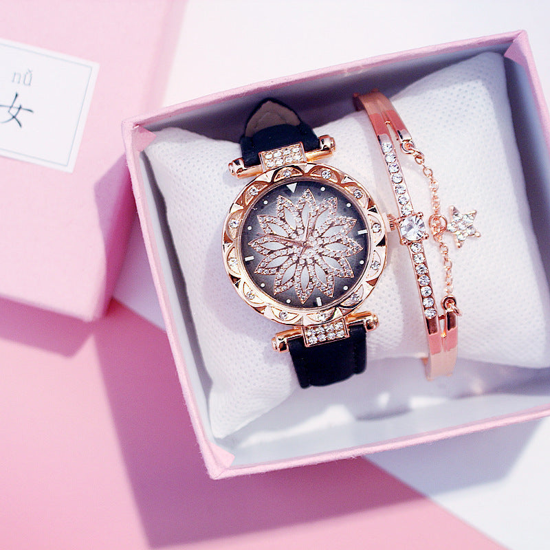 Women's Rotating Luxury Watch Set Casual Design