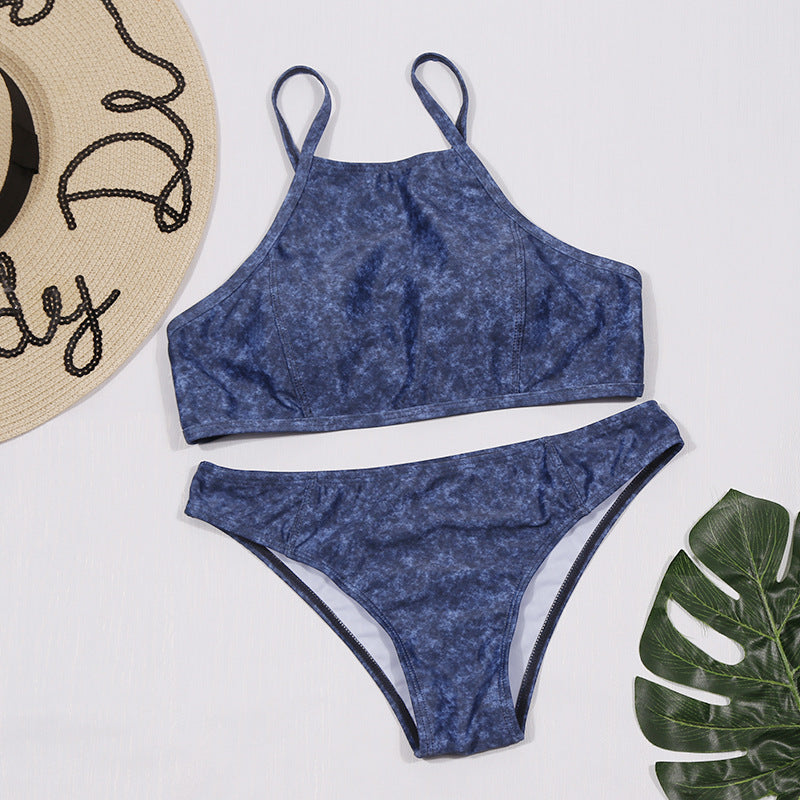Swimwear Split High Waist with Straps Swimsuit Bikini Bikini