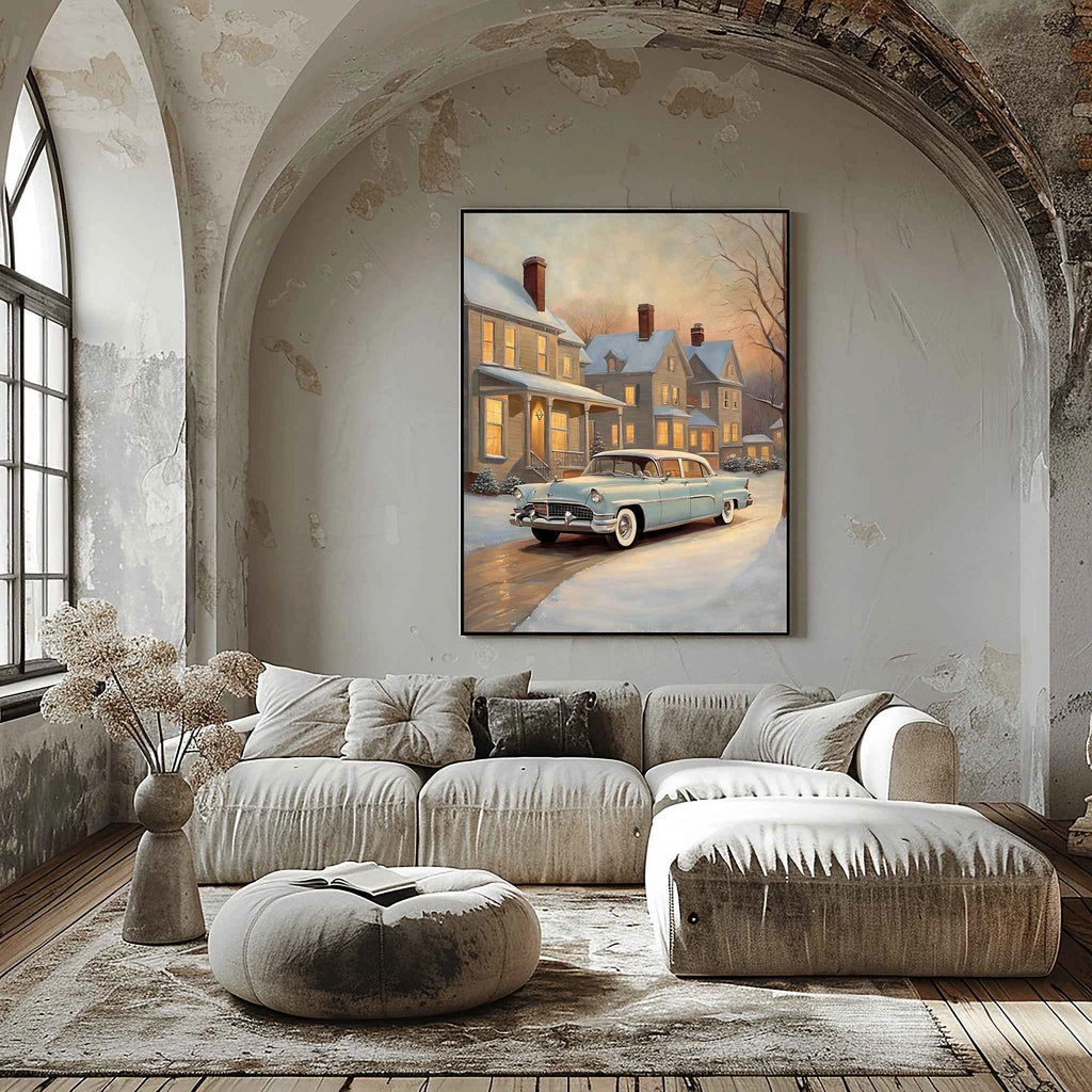 1956 American Formal Luxury Sedan - Winter Edition | Poster Canvas