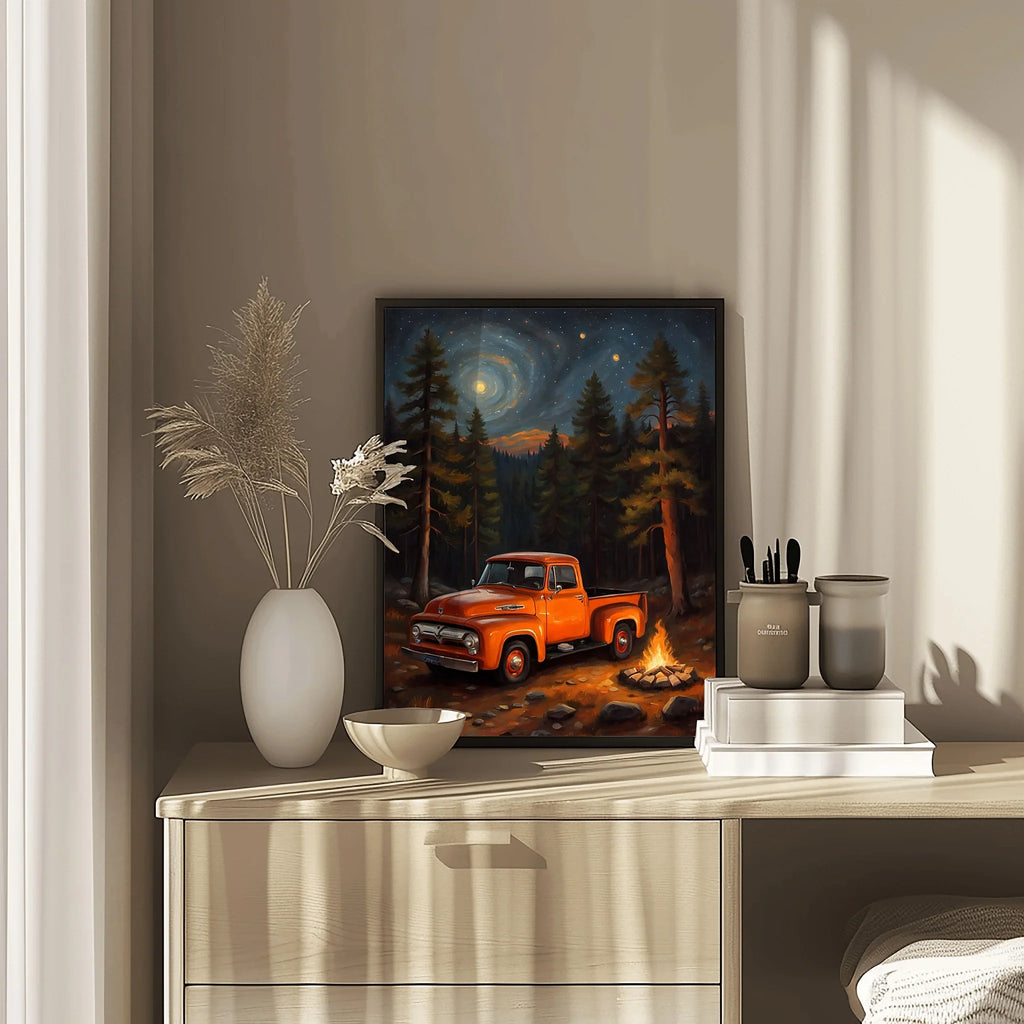 1956 Effie Classic Pickup - Night Camp Edition | Poster Canvas