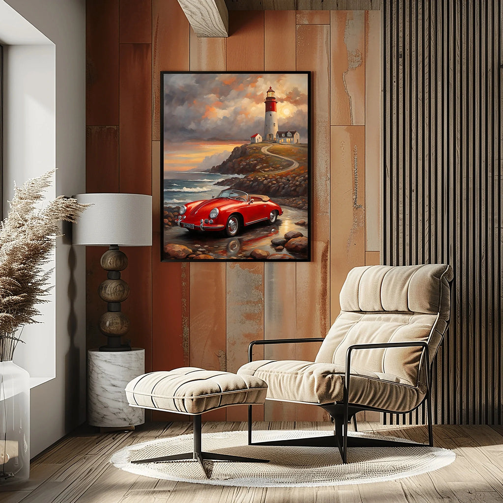 1956 German Speedster Icon - Lighthouse Edition | Poster Canvas