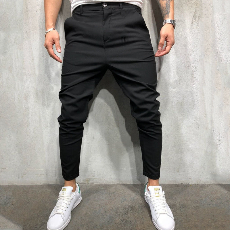 Men's Solid Color Slim-fit Pants Casual