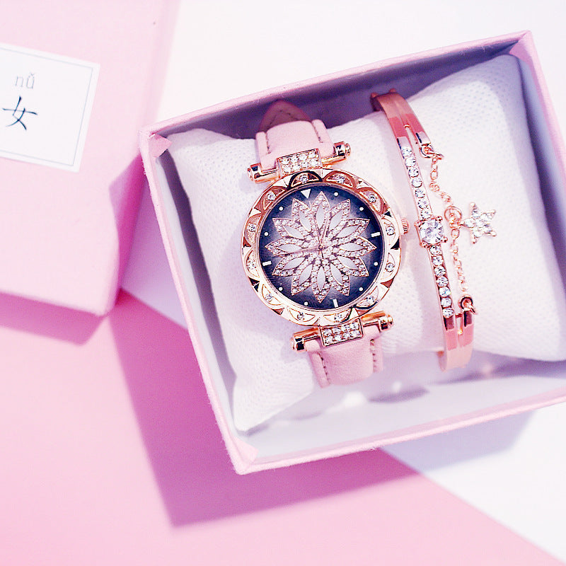 Women's Rotating Luxury Watch Set Casual Design