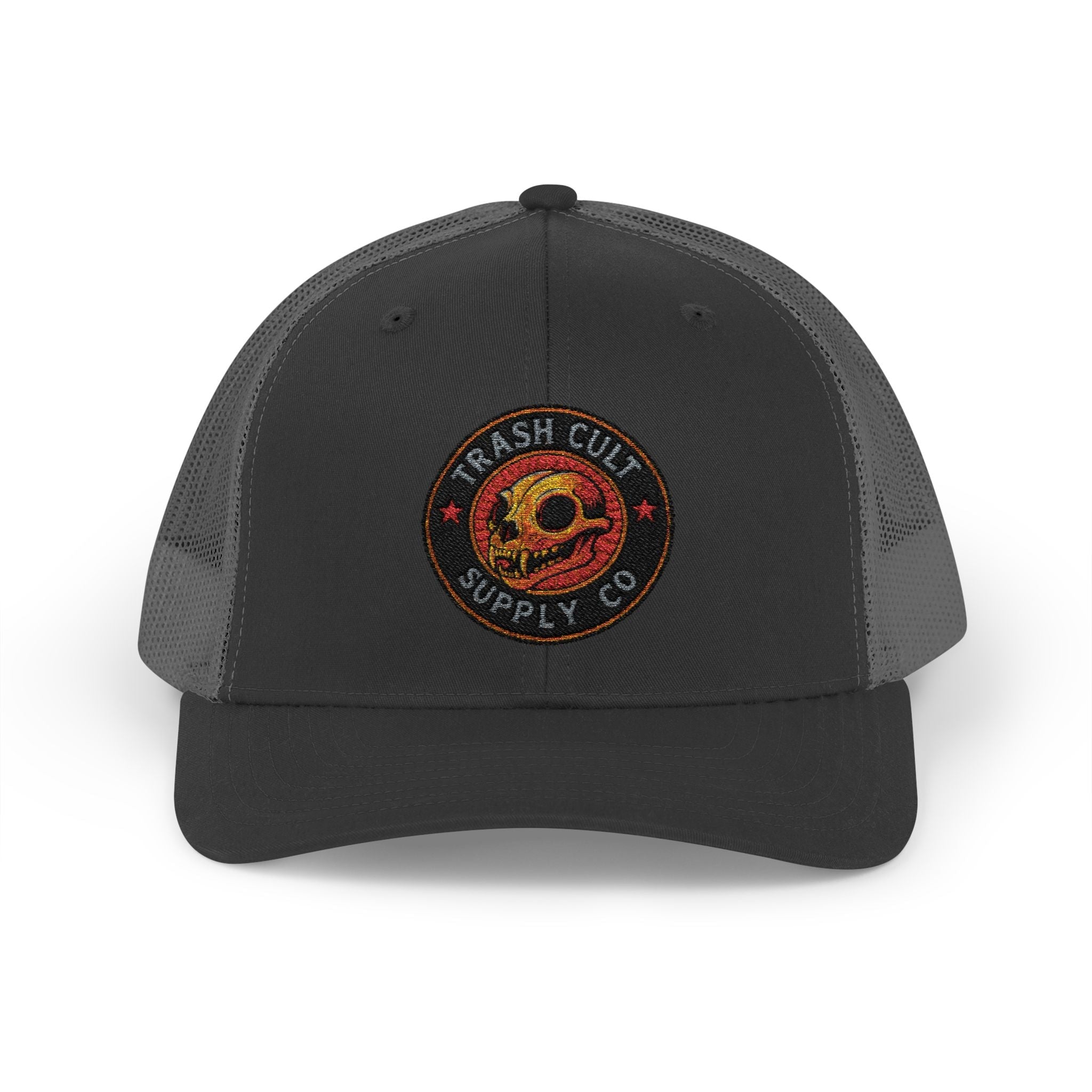 Trash Cult Supply Co. Trucker Hat – Embroidered Logo Snapback Cap