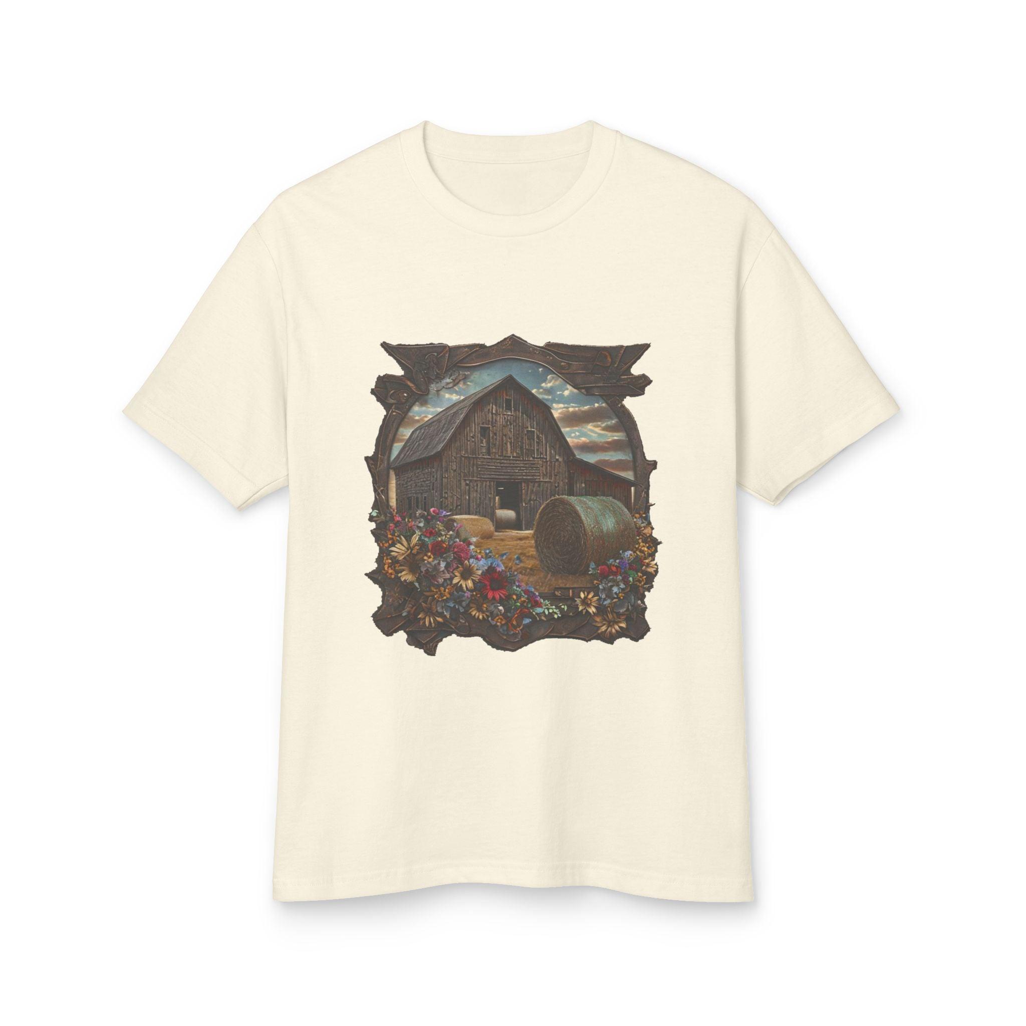 Weathered Barn and Wildflowers Tee