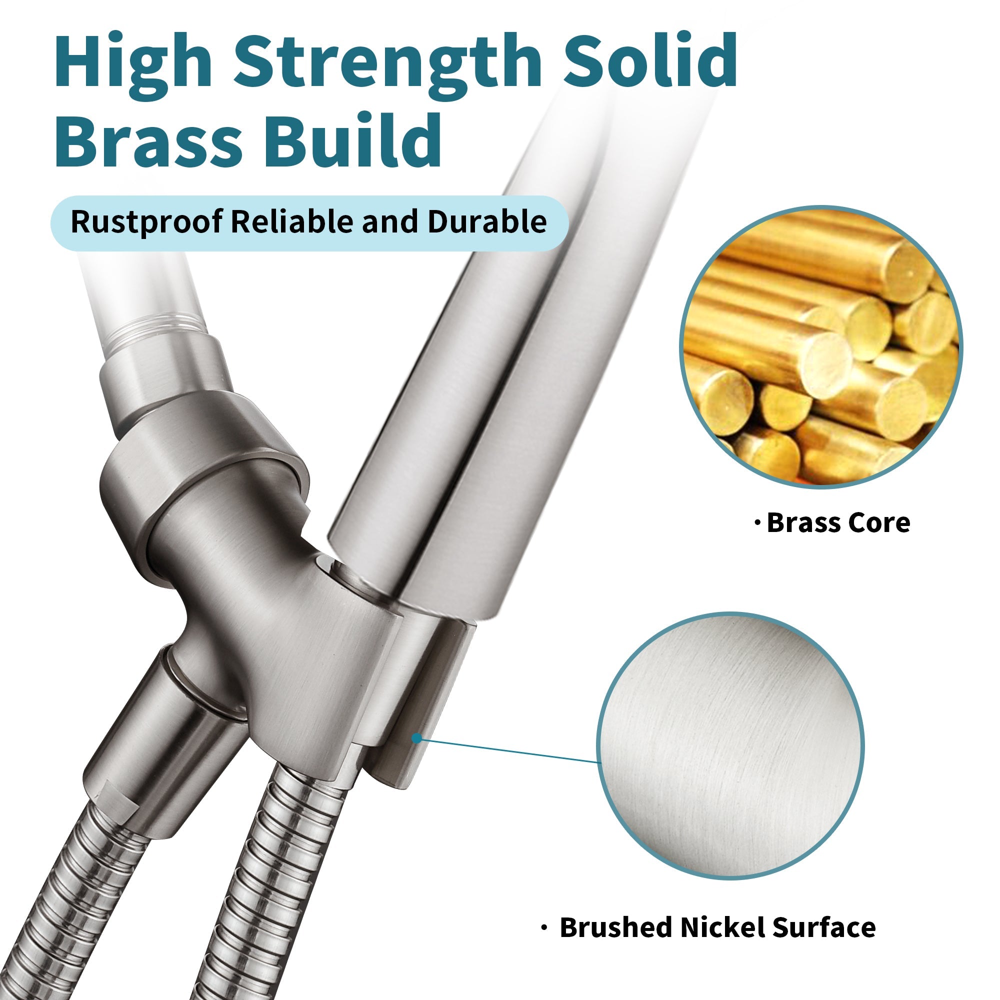 All Metal Shower Head Holder for Handheld Shower Head, Universal Bracket