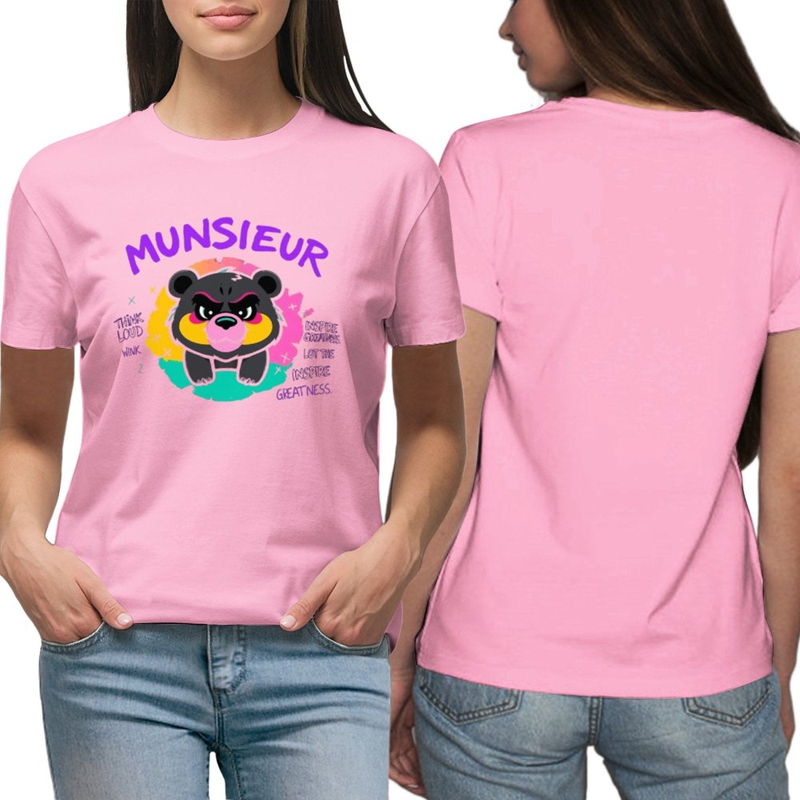 Women's Munsieur T-shirt "Think Loud" Teddy Bear T-shirt