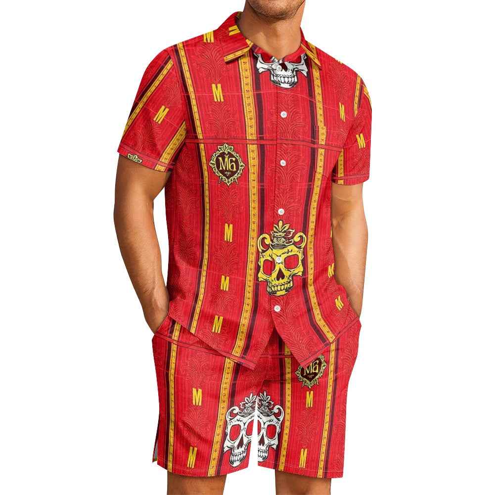 Men's Lounge Set - Two Piece Casual Shorts Outfit for Relaxation
