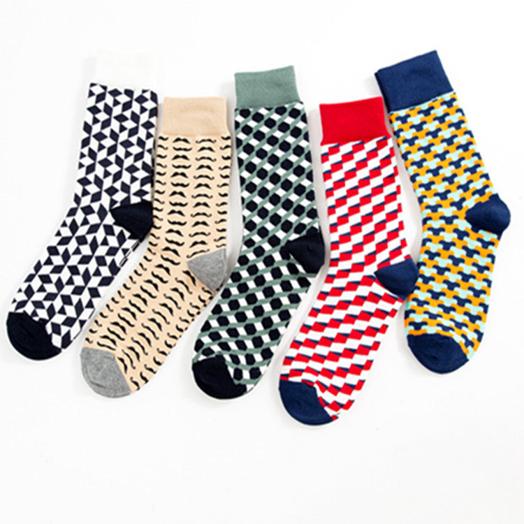 Men's Casual Mid-calf Casual Cotton Socks