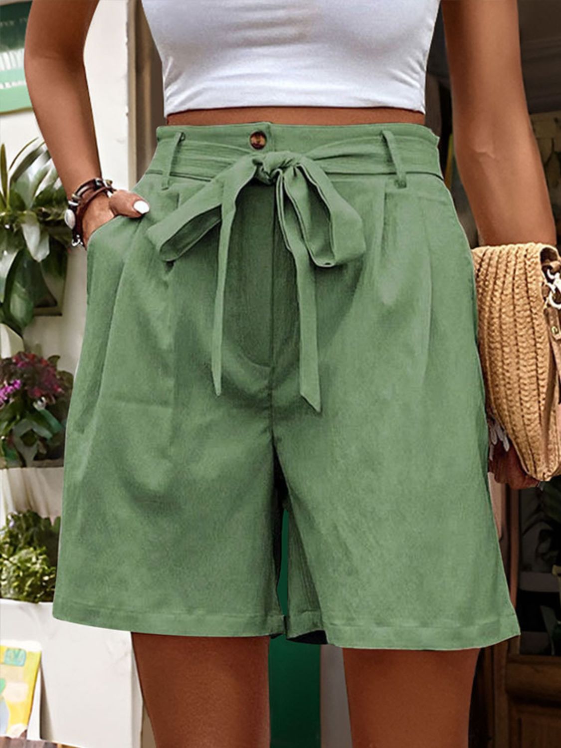 High Waist long Bottoms with Pockets