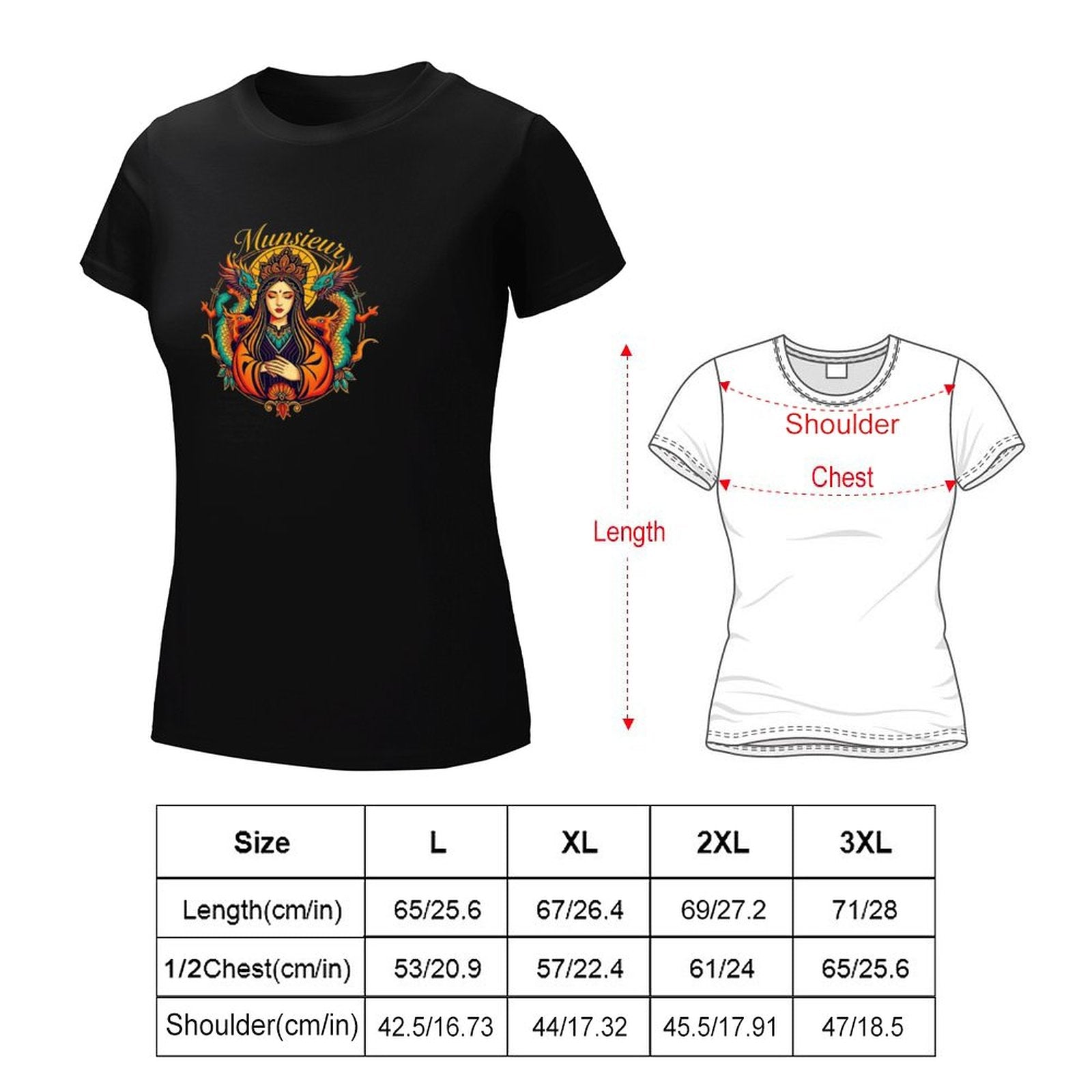 MUNSIEUR Premium Fit Timeless Luxury T-Shirt for Women
