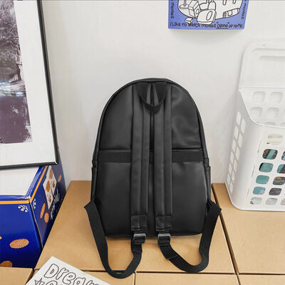 Stylish PU Leather Zip Backpack for Everyday Use