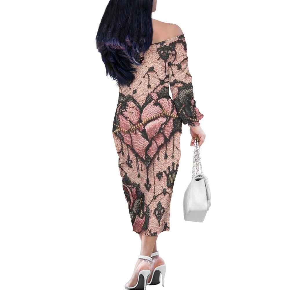 MUNSIEUR Valentine's Elegant Long Sleeve Dress - Premium Gothic Luxury