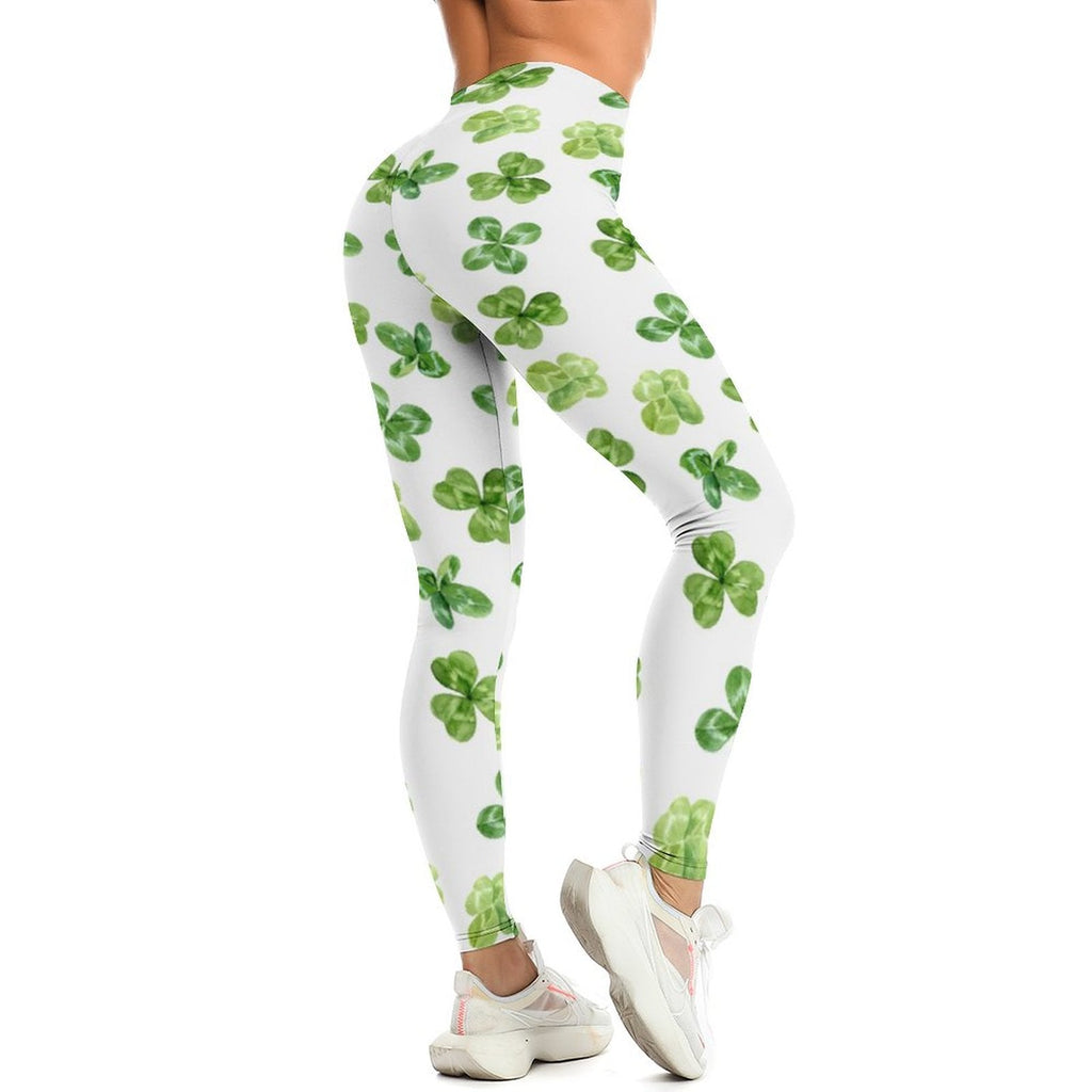 Munsieur St. Patrick's Day Collection Shamrock Leggings for Women