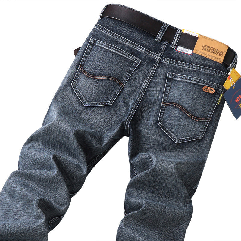 Men's Pants Straight Slim Stretch Business Casual Korean Style