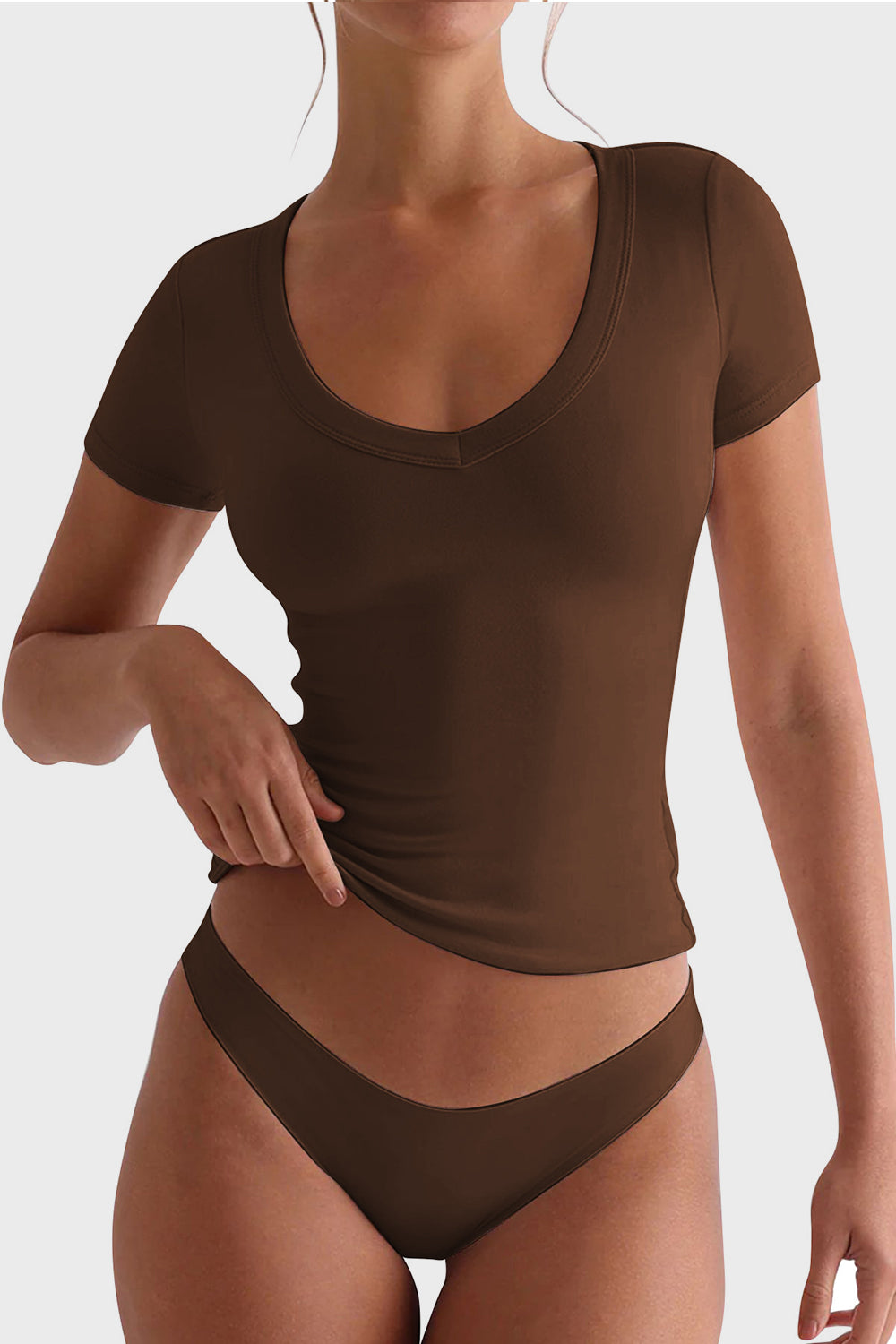 Women's Scoop Collar Fitted T-Shirt