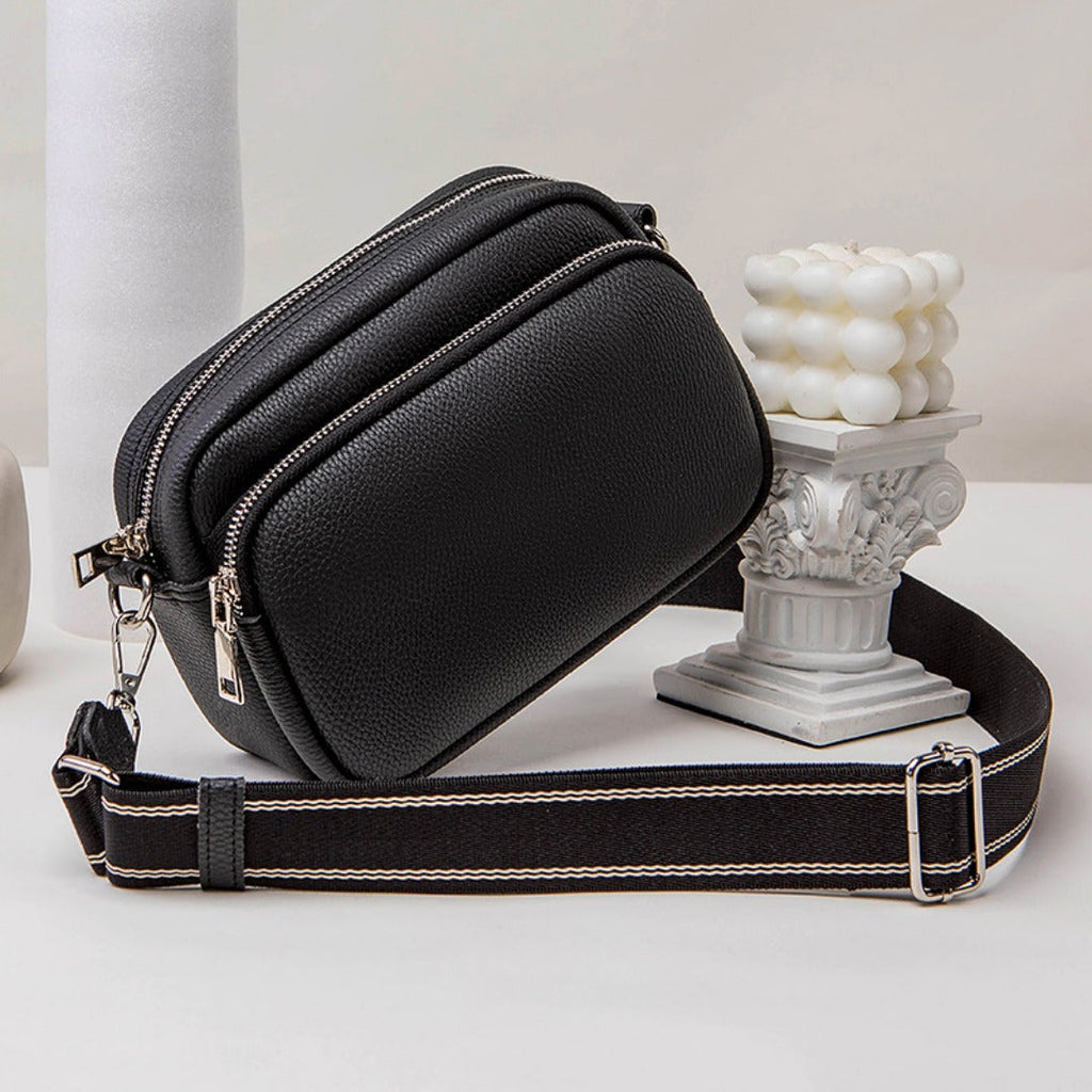 Chic Small Crossbody Bag Women's – Compact Shoulder Bag with Triple Pockets for Everyday Style & Convenience