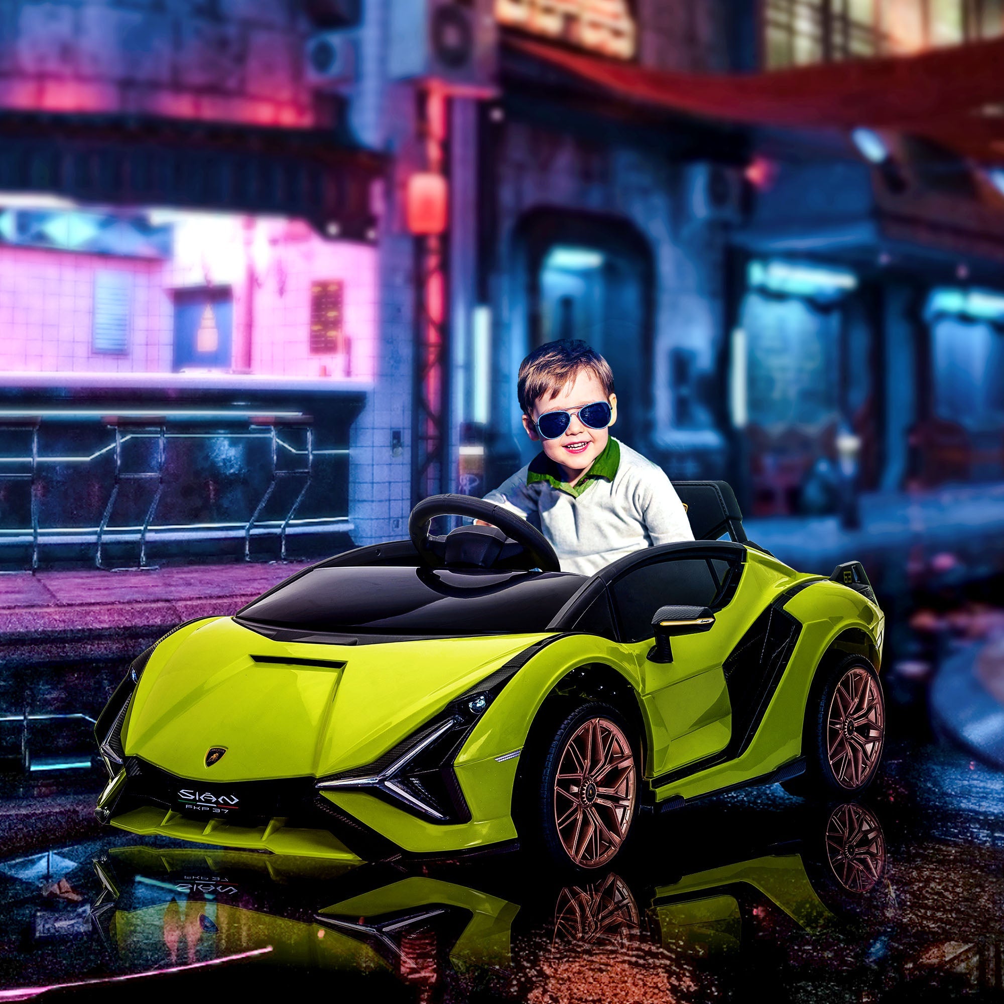 Lamborghini SIAN 12V Kids Electric Ride On Car Toy with Remote Control