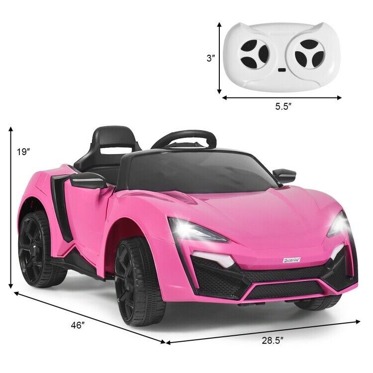 2-Door 12V RC Electric Ride-On Car for Kids with Music and Lights