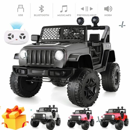 2-Seater Electric Ride-On Car for Kids with Remote Control, MP3 Player, and LED Lights - 12V Battery Powered Toy Truck