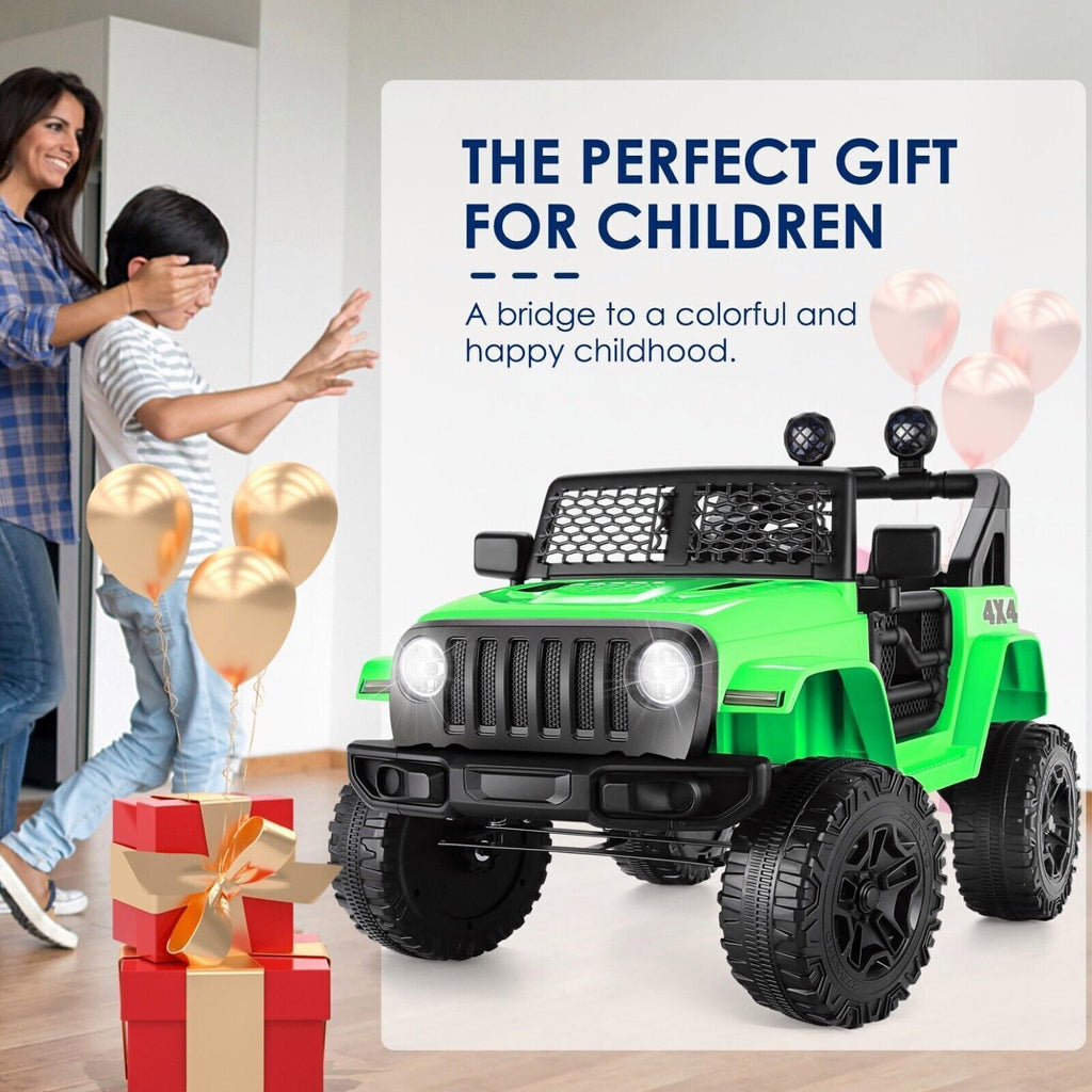 Electric Ride-On Truck for Kids with Remote Control, MP3 Player, LED Lights, and 12V Battery