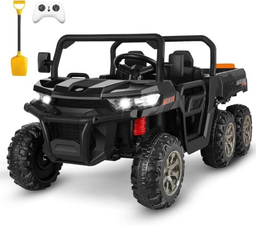 2-Seater 24V Battery-Powered 4WD Dump Truck for Kids with Remote Control