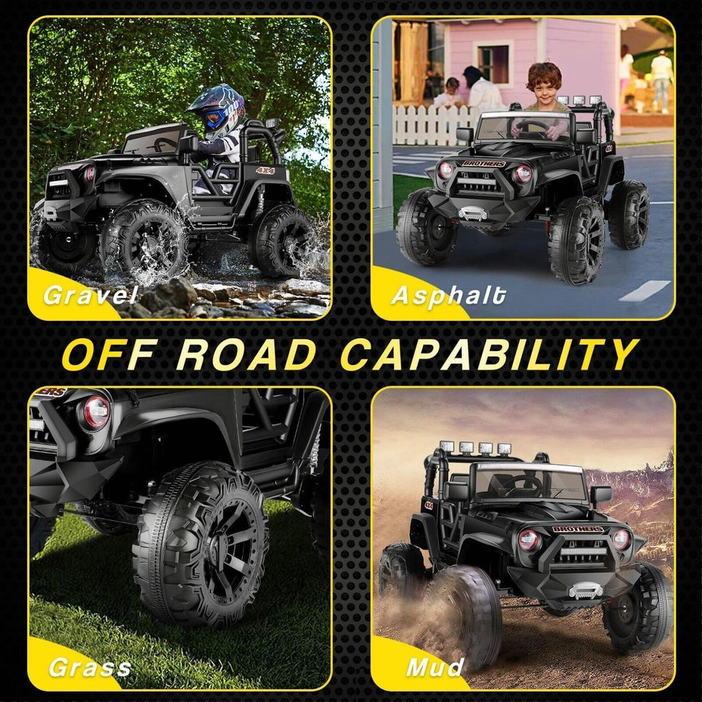 400W 2-Seater Electric Ride-On Jeep for Kids with Remote Control and LED Lights