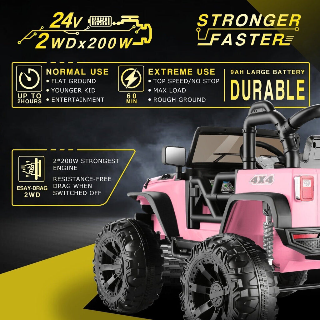 2-Seater 24V Electric Ride-On Truck for Kids with Bluetooth and 2x200W Motors - 87 Exciting Features!