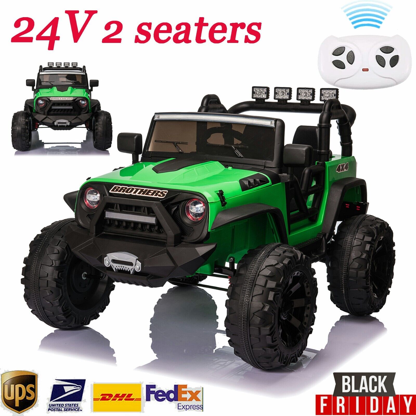 2-Seater 24V Electric Ride-On Truck for Kids with MP3 and Remote Control