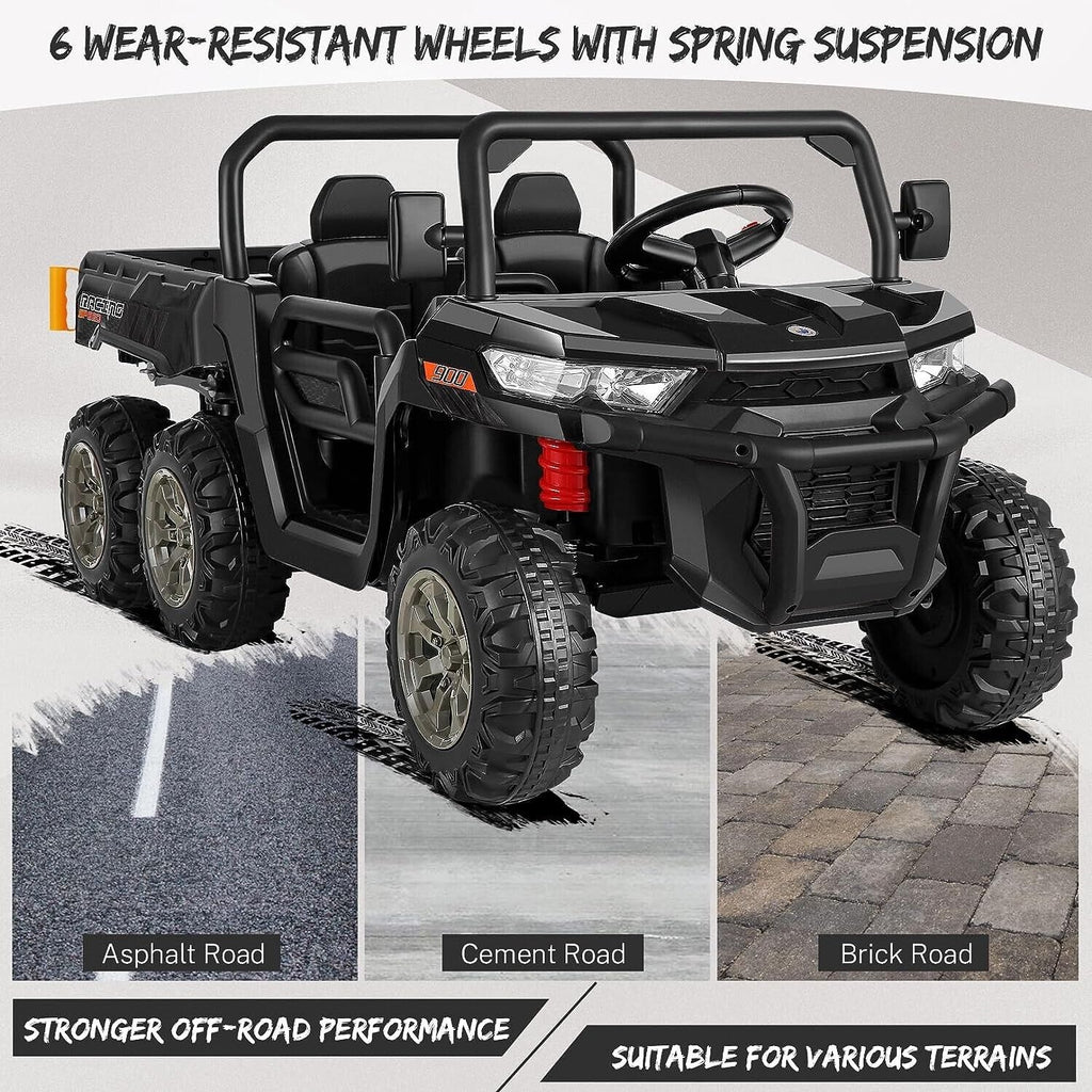 2-Seater 24V Electric UTV Car with 4WD and Dump Bed for Kids - Powerful Off-Road Vehicle