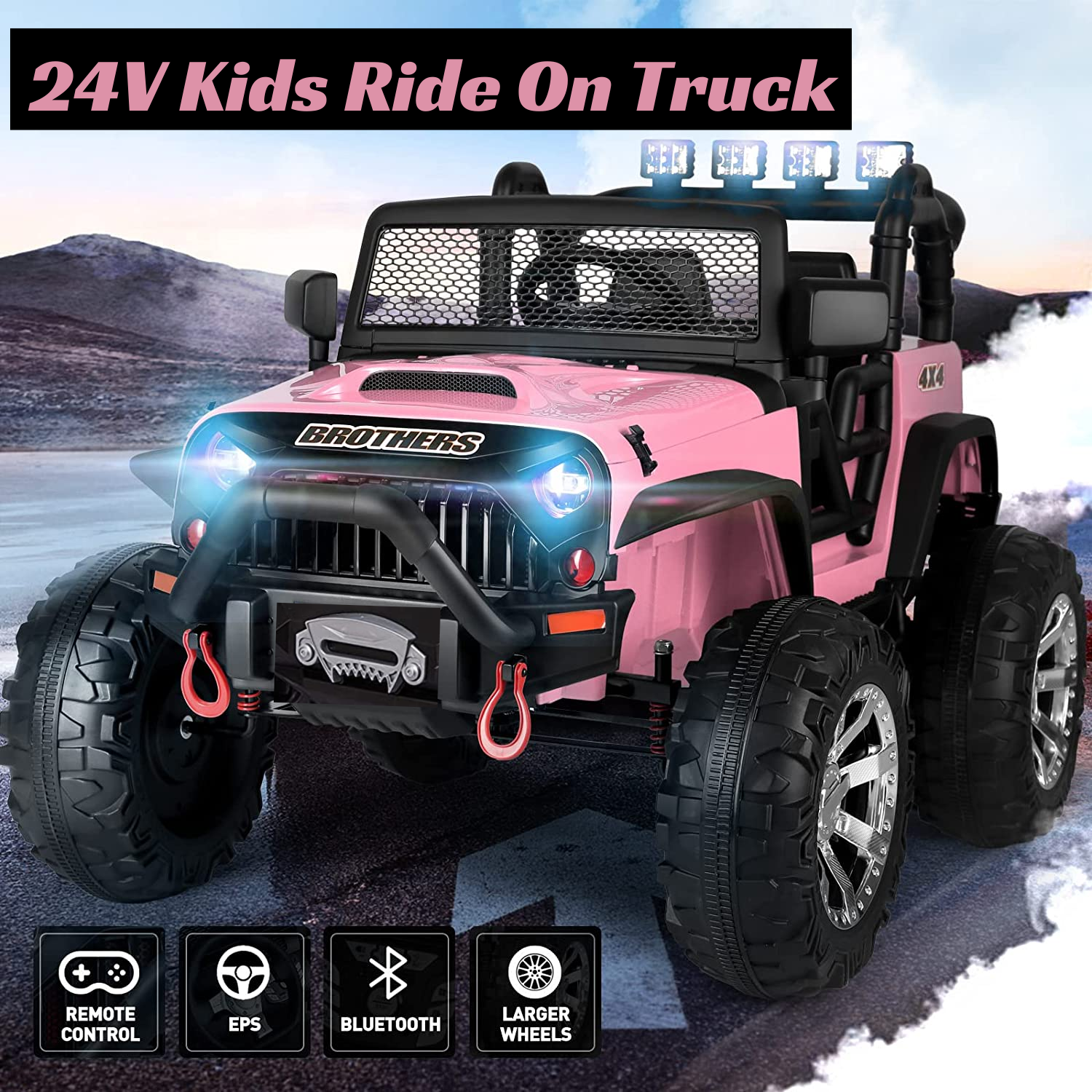 2 Seater 24V Kids Ride-On Car with Remote Control and Powerful 9AH Battery