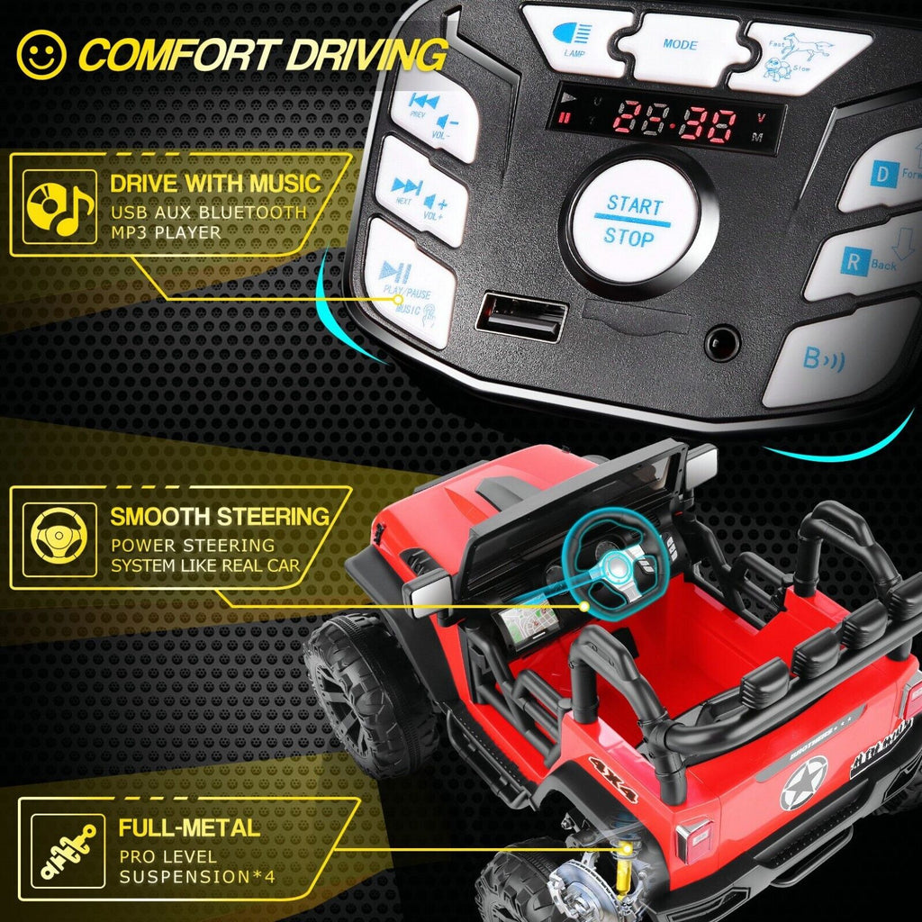 2-Seater Electric Truck Toy for Kids with Remote Control - 400W 24V 9AH
